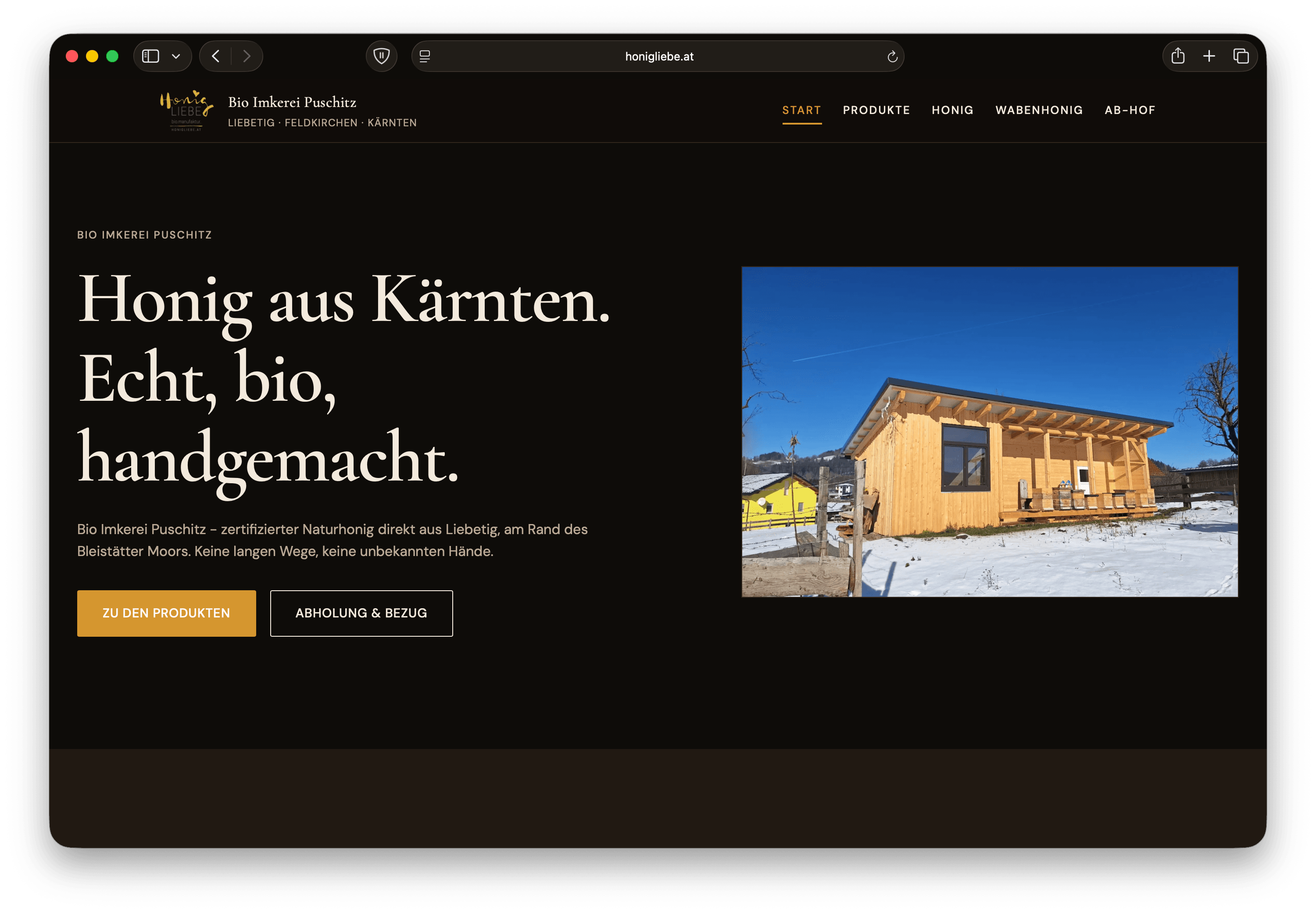 Website Screenshot von Honigliebe