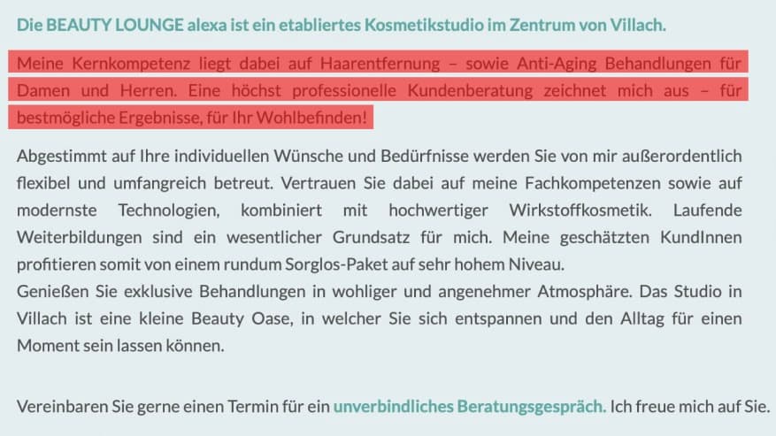 Annotierter Screenshot mit rot markierter 'Meine Fachkompetenzen'-Headline