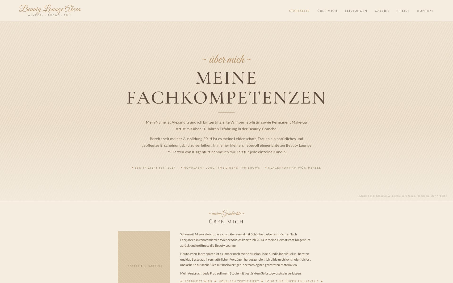 Original-Website der Beauty Lounge