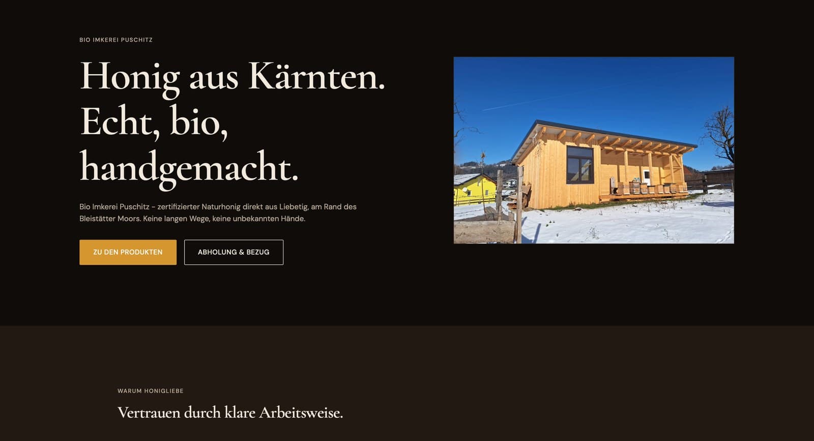 Website Screenshot von Honigliebe